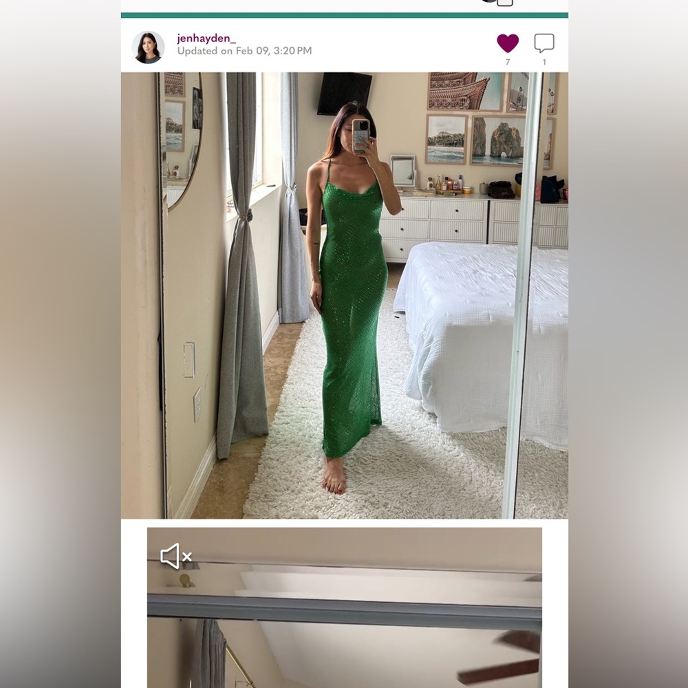 Green Sheer Sequin Cover Up
